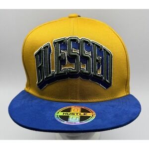 HUSTLE SnapBack Ball Cap Yellow And Blue